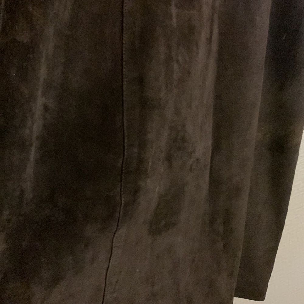 Authentic Suede Leather Vintage Black Leather Pencil Skirt Size 6/Small Classic - Picture 6 of 13